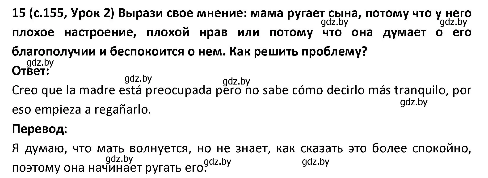 Решение номер 15 (страница 155) гдз по испанскому языку 9 класс Гриневич, Янукенас, учебник