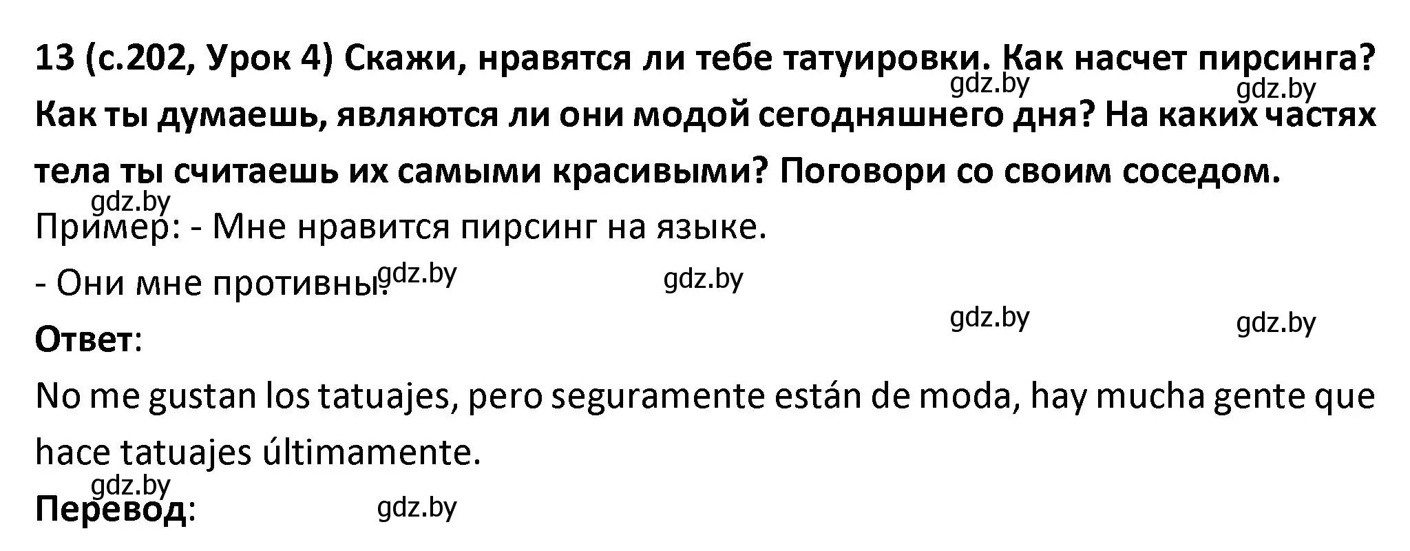 Решение номер 13 (страница 202) гдз по испанскому языку 9 класс Гриневич, Янукенас, учебник