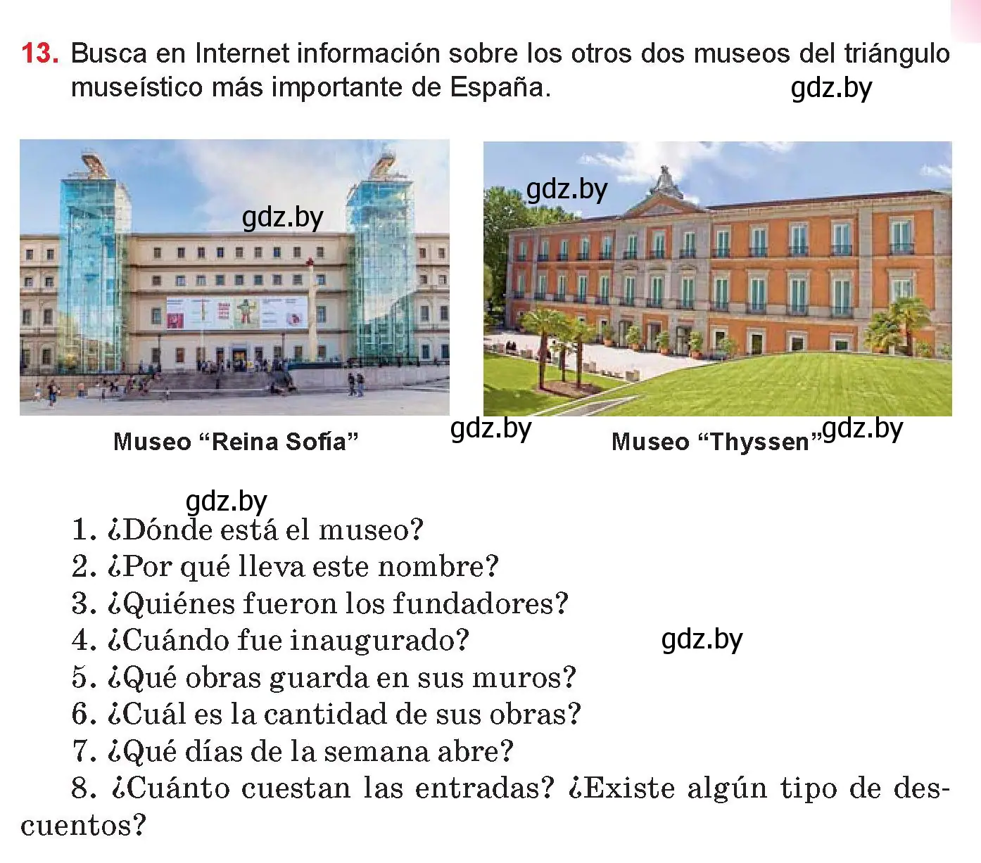 Условие номер 13 (страница 89) гдз по испанскому языку 10 класс Цыбулева, Пушкина, учебник 1 часть