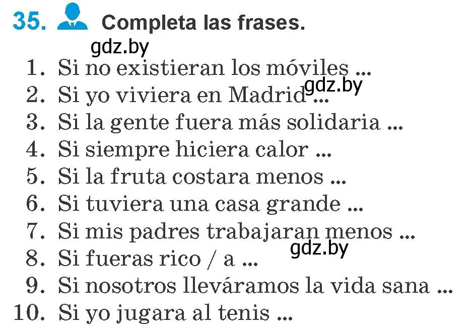 Условие номер 35 (страница 16) гдз по испанскому языку 10 класс Гриневич, Янукенас, учебник