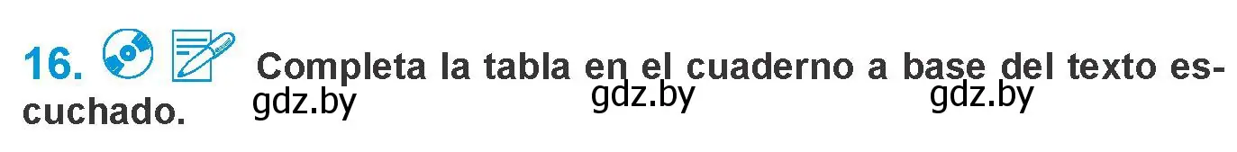 Условие номер 16 (страница 36) гдз по испанскому языку 10 класс Гриневич, Янукенас, учебник
