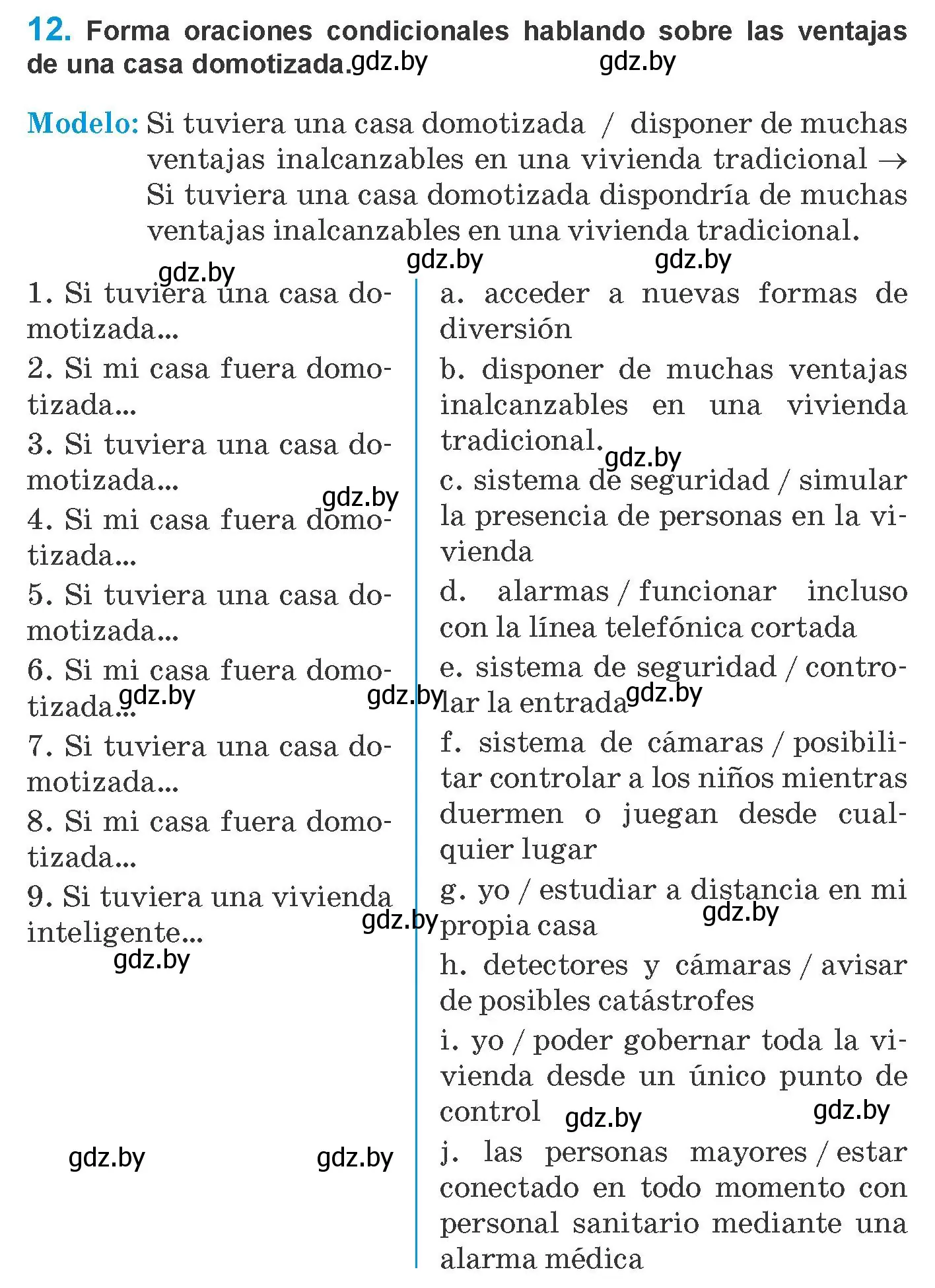 Условие номер 12 (страница 86) гдз по испанскому языку 10 класс Гриневич, Янукенас, учебник