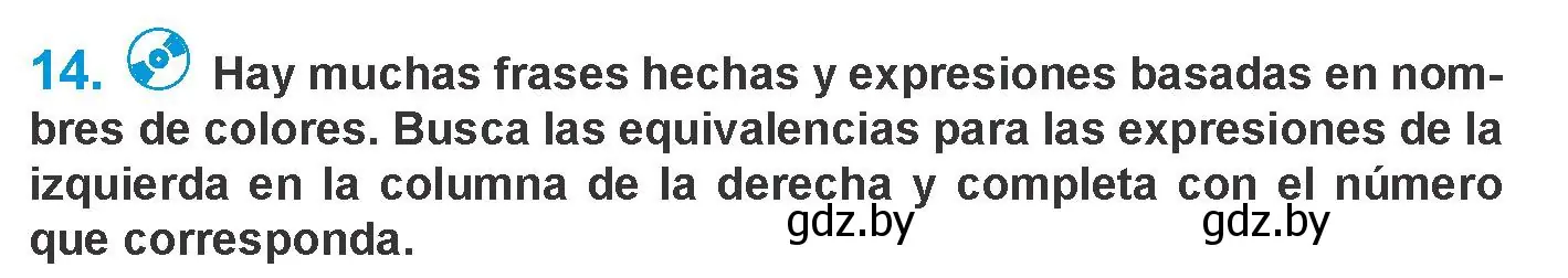 Условие номер 14 (страница 151) гдз по испанскому языку 10 класс Гриневич, Янукенас, учебник