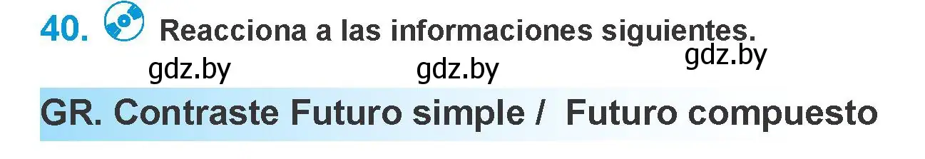 Условие номер 40 (страница 164) гдз по испанскому языку 10 класс Гриневич, Янукенас, учебник