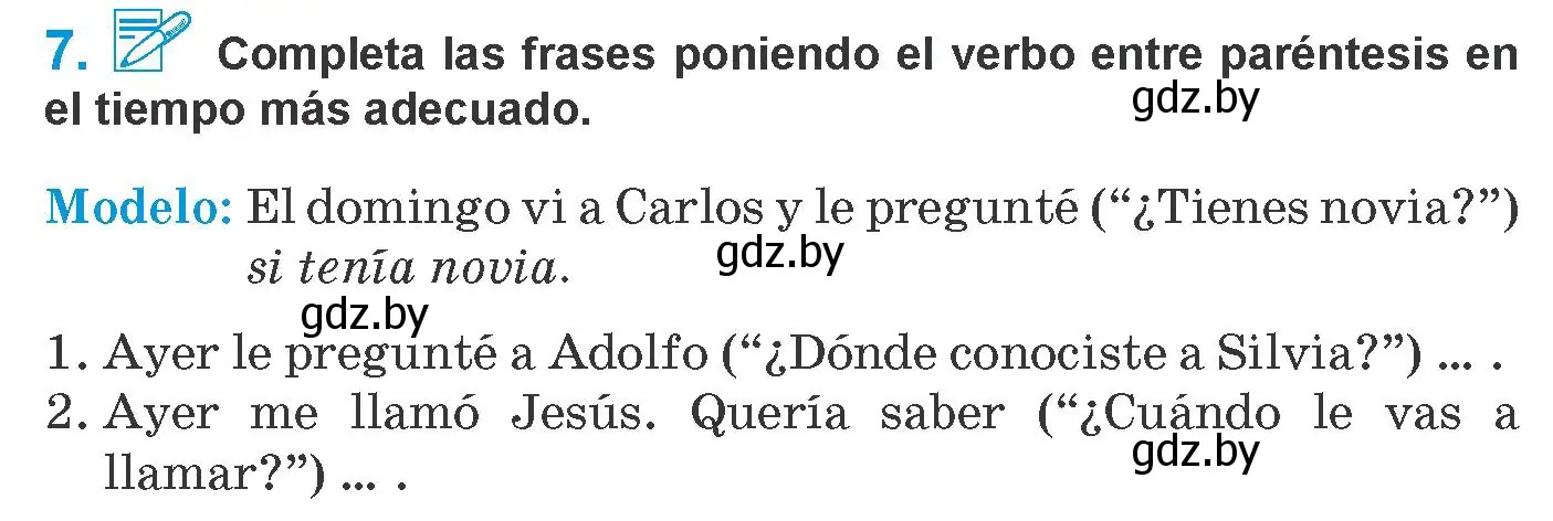 Условие номер 7 (страница 190) гдз по испанскому языку 10 класс Гриневич, Янукенас, учебник