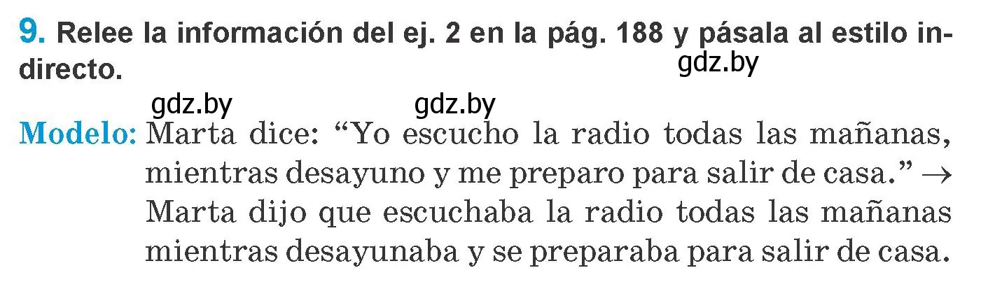 Условие номер 9 (страница 191) гдз по испанскому языку 10 класс Гриневич, Янукенас, учебник