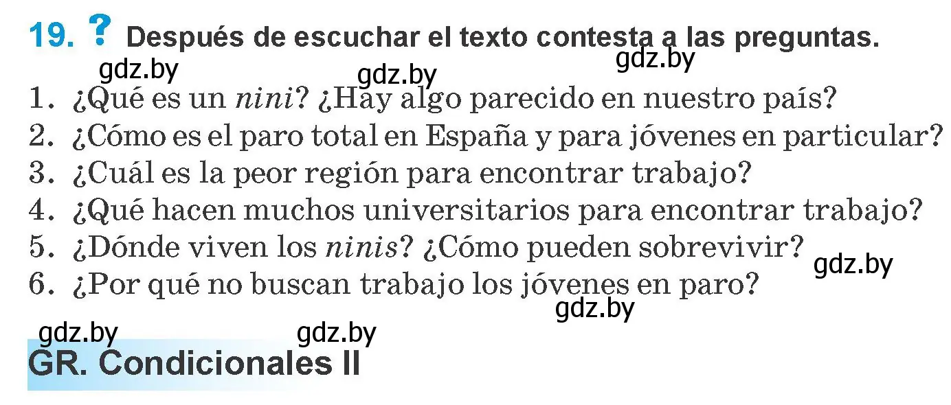 Условие номер 19 (страница 230) гдз по испанскому языку 10 класс Гриневич, Янукенас, учебник