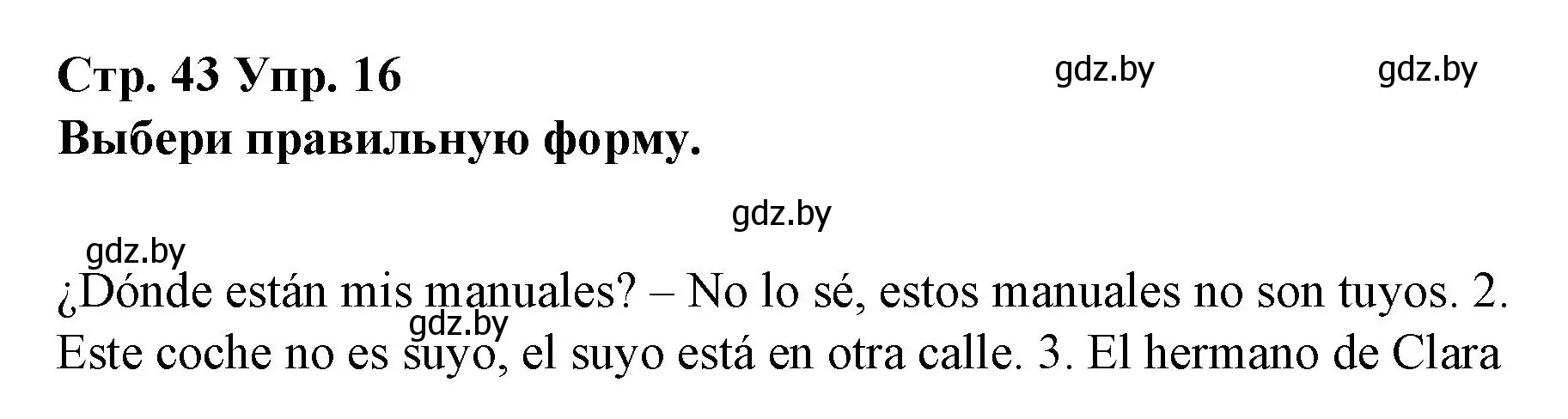 Решение номер 16 (страница 43) гдз по испанскому языку 10 класс Гриневич, Янукенас, учебник