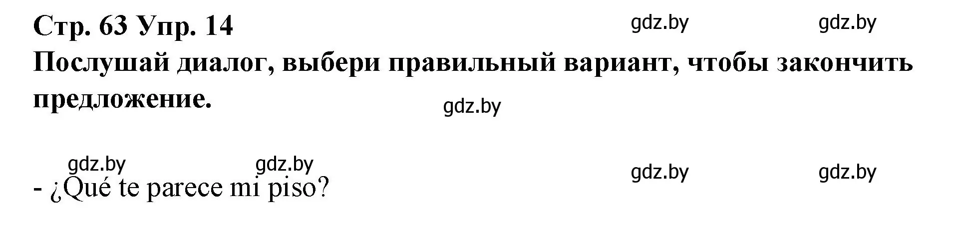 Решение номер 14 (страница 63) гдз по испанскому языку 10 класс Гриневич, Янукенас, учебник