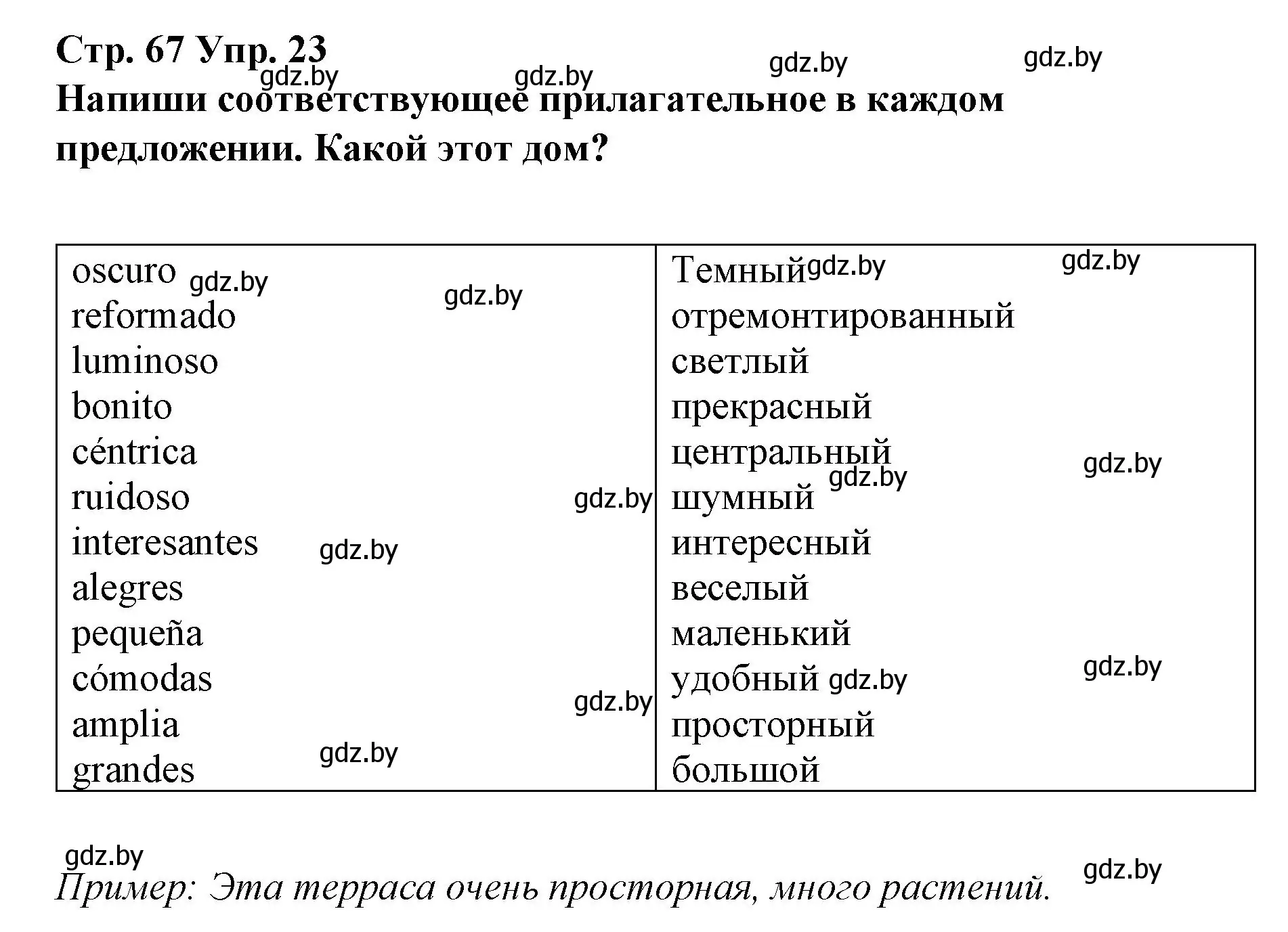 Решение номер 23 (страница 67) гдз по испанскому языку 10 класс Гриневич, Янукенас, учебник